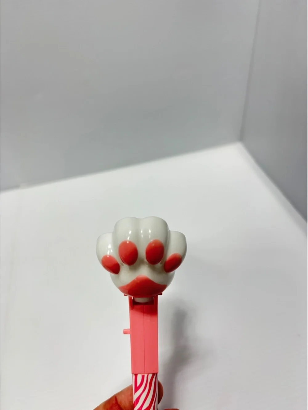Miniso Pen Pink and White Cat Paw Pen with Zebra Print Barrel -NEW